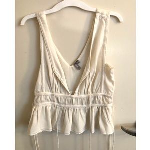 ASOS White Peplum Top